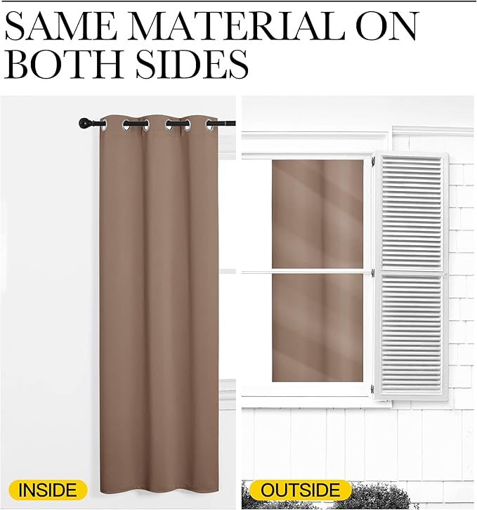 NICETOWN Cappuccino Dividers Curtains Screens Partitions, Premium Heavyweight Laundry Room Divider for Office, Vintage and Sliding, Including Silver Ring Top (1 Panel, 20ft Wide x 7ft Long)