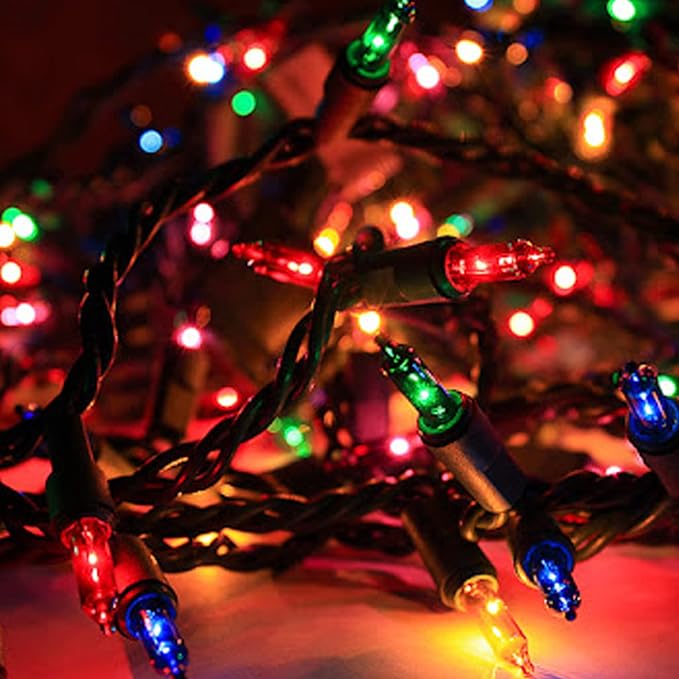 Dazzle Bright Christmas Mini String Lights, 30FT 150 Incandescent Light Up Fairy Lights with UL Certified Xmas Decorations for Indoor Outdoor Yard Party Christmas Tree Decor (Multi-Colored, 1)