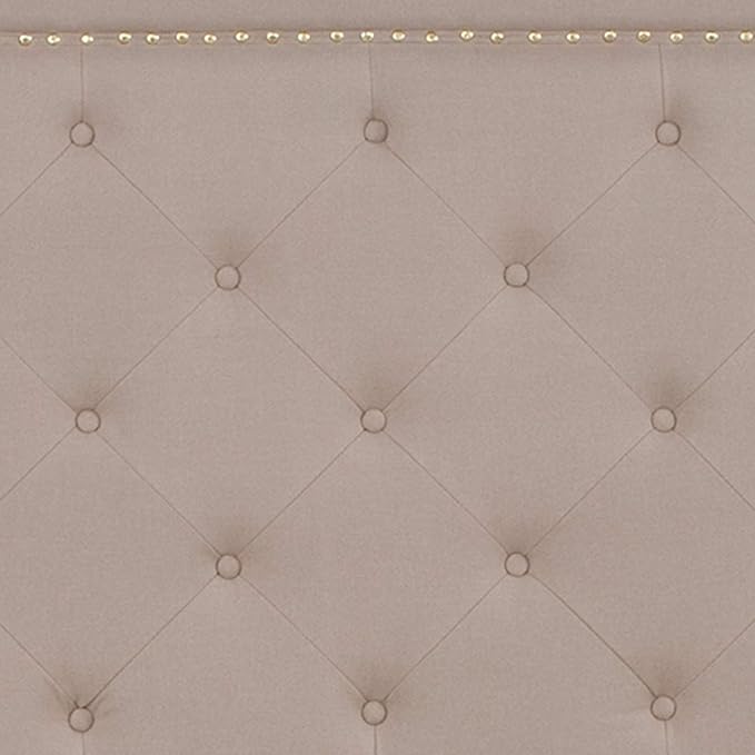 Flash Furniture Brighton Queen Size Tufted Upholstered Platform Bed in Beige Fabric
