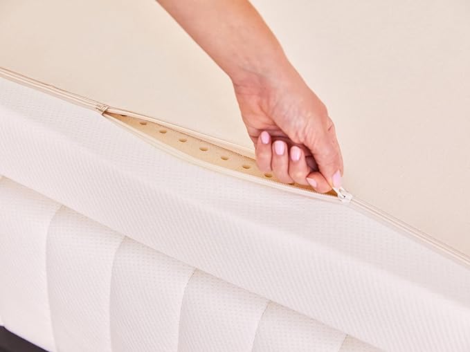 Pure Green Natural Latex Mattress Topper w/Luxury Cover - Soft - 1 Inch - Twin Size (GOLS Certified Organic)