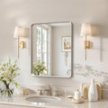 20x16"Bathroom Vanity Mirror for Wall, Aluminum Framed, Farmhouse Rectangle, Anti-Rust, HD Reflection Anti-Desilvering, Distortion Free, Tempered and Shatter-Proof Wall Mounted Mirror, Silver