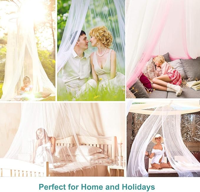 AIFUSI Mosquito Net for Single to King Size Bedroom by Quick and Easy Installation System Protection for Any Outdoor Indoor Derocate Lover