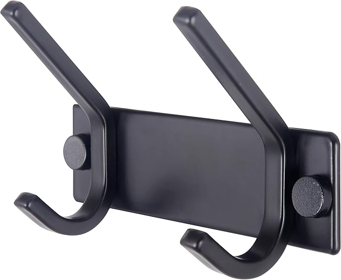 WEBI Coat Rack Wall Mounted,2 Coat Hooks for Hanging Coats,Hook Rack Hook Rail Coat Hanger Wall Coat Rack with Hooks for Clothes,Jacket,Black