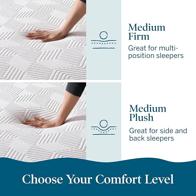 Lucid 8 Inch Memory Foam Mattress - Medium Plush Feel - Infused with Refreshing Bamboo Charcoal and Cooling Gel - Bed in a Box - Temperature Regulating - Pressure Relief - Breathable - Queen Size