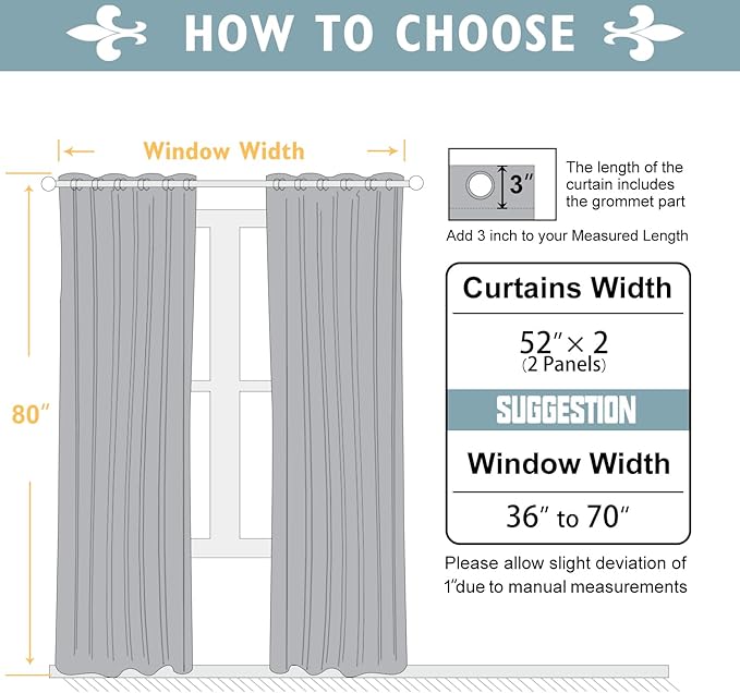 ChrisDowa 100% Blackout Curtains 80 inch Long for Bedroom with Black Liner, 2 Thick Layers Total Blackout Thermal Insulated Grommet Window Curtains 2 Panels Set (Royal Purple, 52 x 80 Inch)