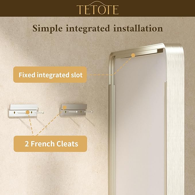 TETOTE Brushed Nickel Mirror for Bathroom 24 x 36 Metal Framed Vanity Mirror, Tempered Glass, Modern Farmhouse Wall Mounted Mirrors for Decorative(Horizontal/Vertical)