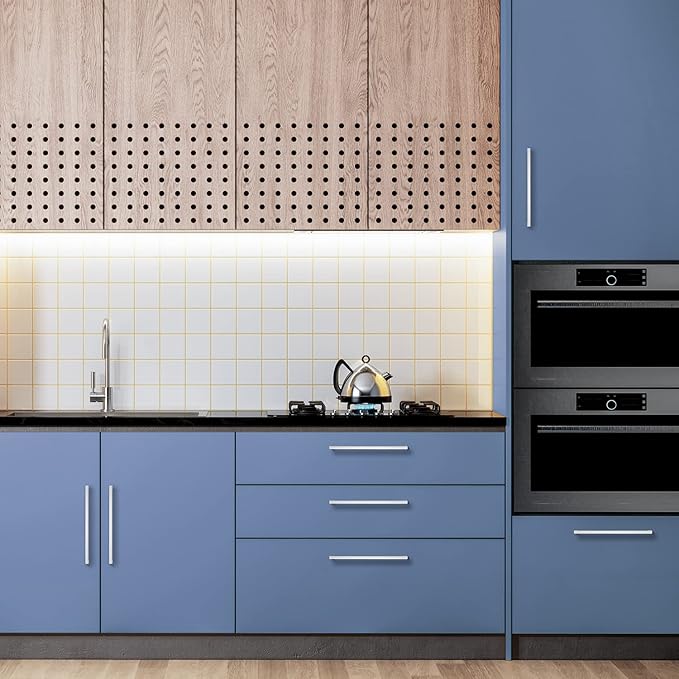 Ravinte 3 Pack Brushed Nickel Kitchen Cabinet Handles 11-1/3 Inch Cabinet Pulls Square Kitchen Hardware for Cabinet Drawer Pulls Drawer Handles Come with Screwdriver