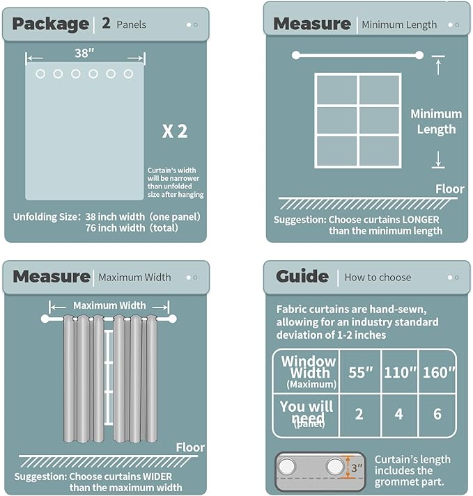BGment Blackout Curtains for Living Room - Grommet Thermal Insulated Room Darkening Curtains for Bedroom, 2 Panels of 38 x 45 Inch, Taupe