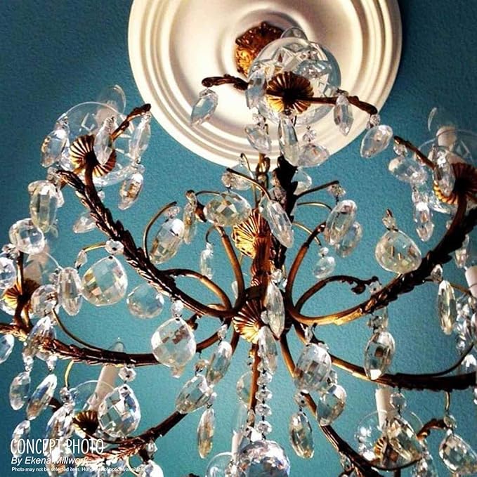 Ekena Millwork CM12BRGDF 12 1/2"OD X 3 7/8"ID X 3/4"P Bradford Ceiling Medallion Fits Canopies Up to 6 5/8", Gobi Desert