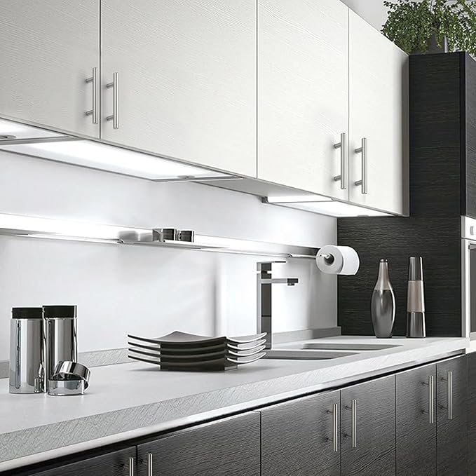JOY DECOR 30 Pack 5 Inch Cabinet Pulls Kitchen Cabinet Handles with 3 Inch Hole Center Brushed Nickel Cabinet Hardware Stainless Steel Kitchen Drawer Pulls for Cabinets Cupboard, 76mm Hole Centers