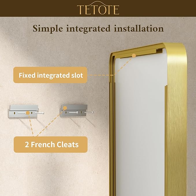 TETOTE Brushed Gold Bathroom Mirror 30 x 30 Gold Metal Framed Bathroom Mirror, Tempered Glass, Modern Farmhouse Wall Mounted Mirror for Decorative(Horizontal/Vertical)