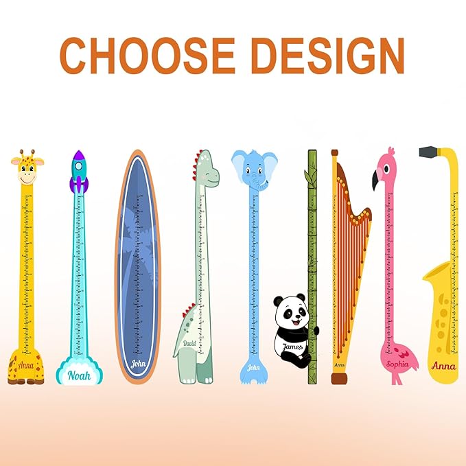 Personalized Growth Chart for Wall, Wooden Height Chart for Kids, Cute Height Measurement for Child/Girls/Boys, Baby and Toddler's Playroom/Kid's Room/Nursery Decor, Dolphin