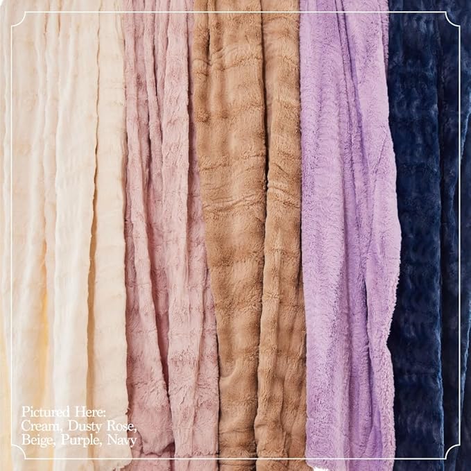 The Connecticut Home Co Throw Blanket for Couch, Soft Fluffy Room Decor, Cozy Warm Throws for Bed, Couches, Gifts for Women, Bedroom Cute Aesthetic Blankets Faux Fur and Sherpa, 65x50, Sage