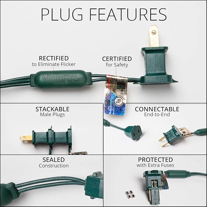 5mm LED Wide Angle Red Prelamped Light Set, Green Wire - 70 5mm Red LED Christmas Lights, 4" Spacing