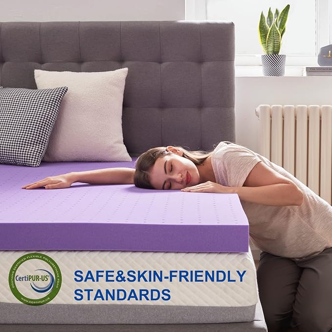 SINWEEK 3 Inch Gel Memory Foam Mattress Topper Ventilated Soft Pressure Relieve Mattress Pad, Breathable Bed Topper, CertiPUR-US Certified, Full Size