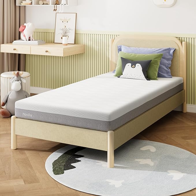 Novilla Mattress Twin XL, 8-Inch Gel Memory Foam Mattress for Pressure Relief, Enhanced Support & Plush Comfort, Twin XL Bed in a Box, Bliss