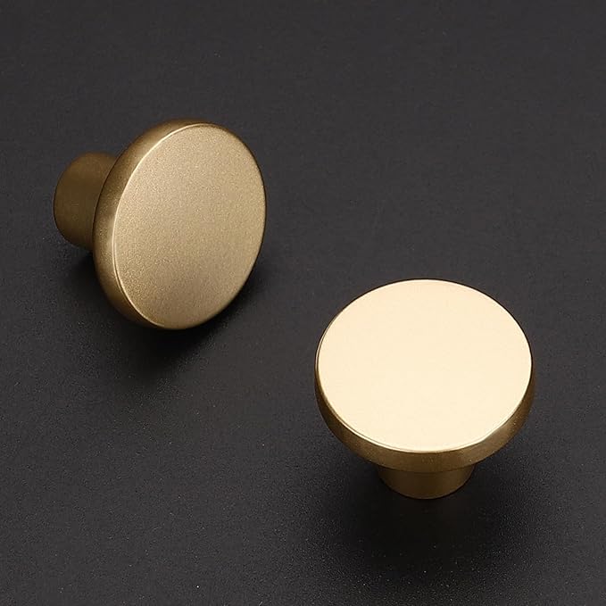 Ravinte 20 Pack Cabinet Knobs Champagne Gold Kitchen Cabinet Knobs Round Dresser Drawer Pulls Closet Door Pulls 1-1/5 Inch