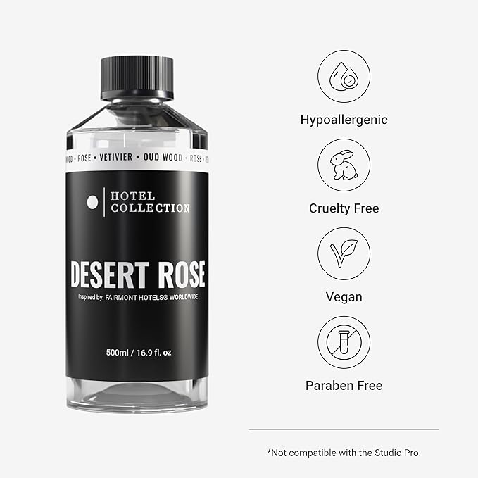 Hotel Collection Diffuser Oil - Desert Rose - Aromatherapy Essential Fragrance Oil - Floral Rose, Sweet Praline, Wood & Vetiver - 500mL 16.9 Fl oz