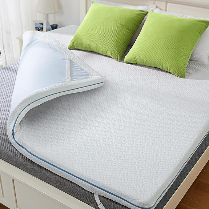 Dreamsmith Twin XL Mattress Topper - 3 Inch Cooling Gel Memory Foam Mattress Pad for Pressure Relief, Bed Topper with Removable Washable Soft Cover Non-Slip, CertiPUR-US & Oeko-Tex Certified