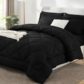 CozyLux California King Comforter Set Black - Cal King Bed in a Bag 7 Pieces, Luxury Soft Bed Set for All Seasons, Bedding Set with Down Alternative Comforter, Sheets, Pillowcases & Shams