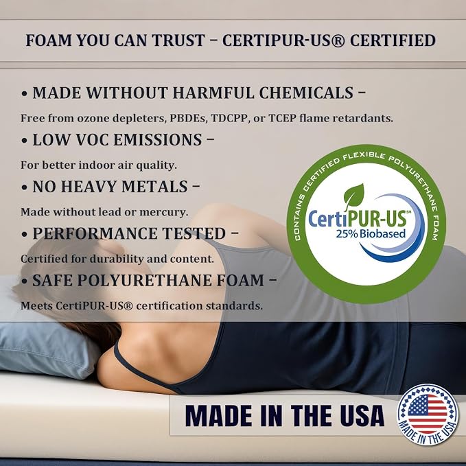 Foamma 3” x 48” x 75” Truck, Camper, RV Travel Visco Gel Memory Foam Bunk Mattress Replacement, Made in USA, Comfortable, Travel Trailer, CertiPUR-US Certified, Cover Not Included