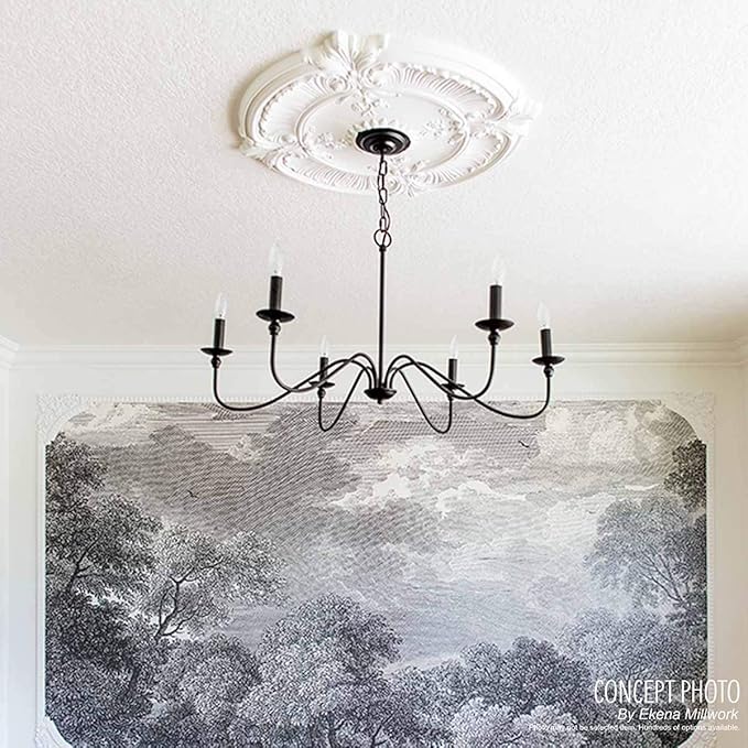 Ekena Millwork Bradford Ceiling Medallion, Pot of Cream