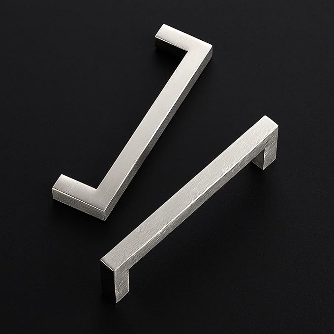 Ravinte 50 Pack Cabinet Handles Square Cabinets Cupboard Hanldes Brushed Nickel Drawer Pulls Stainless Steel Kitchen Cabinet Pulls Cabinet Hardware Drawer Handles 5 inch Hole Center