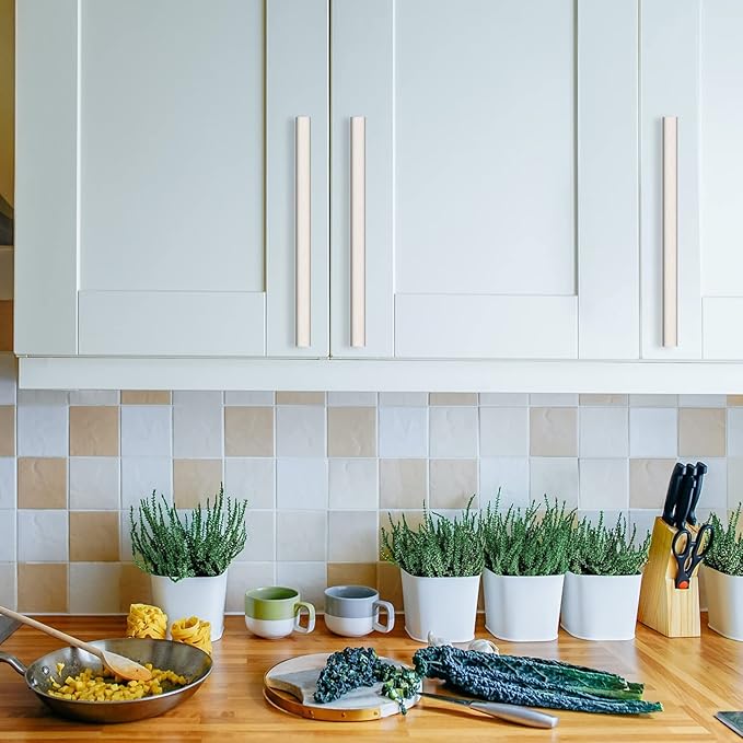 Asidrama 10 Pack 6.3 Inch(160mm) Brushed Satin Nickel Kitchen Cabinet Handles, Cabinet Pulls Kitchen Cabinet Hardware for Cupboard Drawer Pulls