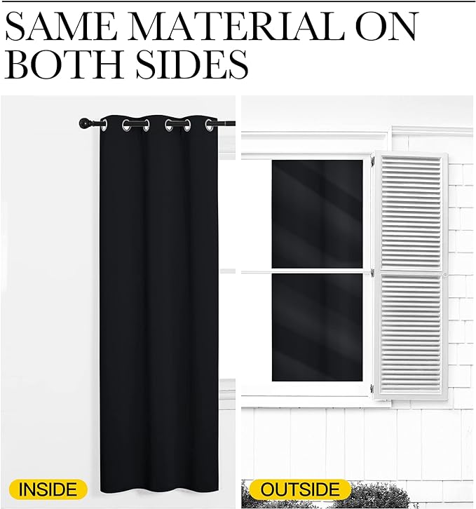 NICETOWN Door Curtain 80 Inch Length for Doorway Privacy, Room Divider Curtain Cover, Blackout Temporary Insulated Closet Drape for Bedroom Closet (1 Panel, 6.7ft Tall x 2.8ft Wide, Black)