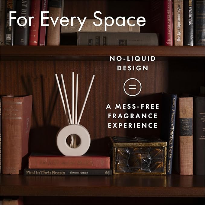 ScentAir Infused Liquidless Reeds | Includes 25 Flameless Reeds and 1 Decorative Vase, White | Essential Oil Aroma Diffuser Sticks | Fresh Spa Scents | Amazon Exclusive | Lush Bamboo