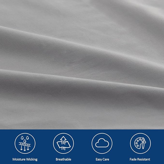 Extra Deep Pocket Full Sheet Set for Air Mattress - Deep Pocket Sheets Full Bed Sheets Set - Sheets with Pockets on Side - Easily Fits Extra Deep 16 in to 24 in Pillow Top Air Mattress (Grey)