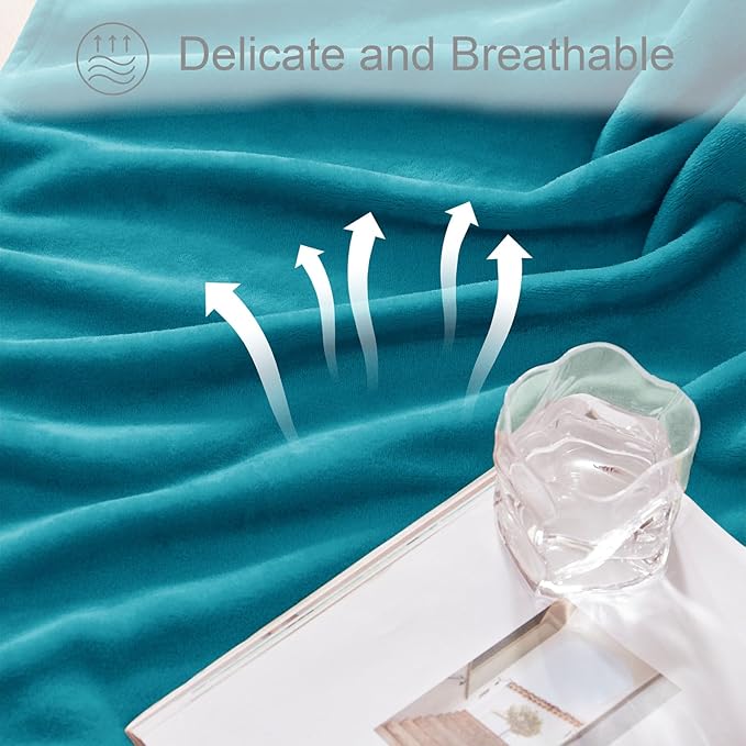 Exclusivo Mezcla Fleece Blanket Twin Size for Bed, Super Soft and Warm, All Season Use, Cozy, Plush, Lightweight, 60x80 Inches Teal