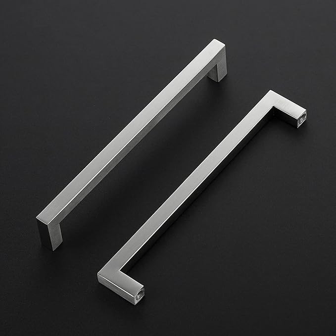 Ravinte 10 Pack Brushed Nickel Kitchen Cabinet Handles 8 Inch Cabinet Pulls Square Kitchen Hardware for Cabinet Drawer Pulls Drawer Handles Come with Screwdriver