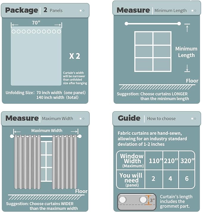 BGment Room Darkening Curtains 84 Inches Long - Grommet Thermal Insulated Drapes Window Treatment Curtains for Bedroom, 2 Panels, 70 x 84 Inch, Greyish White