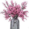 JAKY-Global Babys Breath Fabric Cloth Artificial Flowers 6 Bundle European Fake Silk Plants Decor Wedding Party Decoration Bouquets Real Touch DIY Home Garden(Pink)