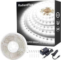 White Led Strip Lights for Bedroom Small Dimmable LED Lights Strip 16.4ft Super Bright Flexible LED Tape Lights Rope Light for for Room Home Decor Luces Leds for Living Room Kitchen Vanity Mirror
