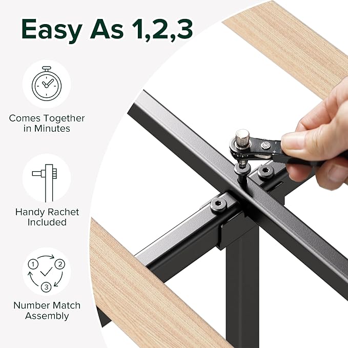 ZINUS King Piper Upholstered Platform Bed with Horizontal Paneled Headboard, Wooden Slat Support, No Box Spring Needed, Easy Assembly, Eco Friendly Packaging, Dark Grey