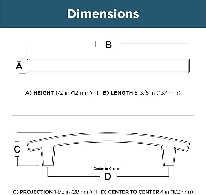 Franklin Brass (10-Pack) – Deep Bronze Cabinet Handles, 4 Inch Hole Center, Pulls for Drawers, Kitchen Cabinet Door, Dressers | Pierce