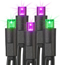 Brizled Purple & Green Halloween Lights, 33ft 100 LED Halloween String Lights 5mm Wide Angle String Lights, 120V UL Certified Connectable Halloween Lights Outdoor for Party Halloween Decor, Black Wire