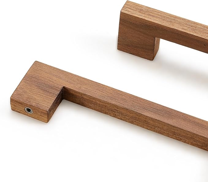 Black Square 7-1/2in 10 pcs Wooden Drawer Pulls Handle pulls for cabinets Kitchen Cabinet Drawer pulls Cabinet Door Pull