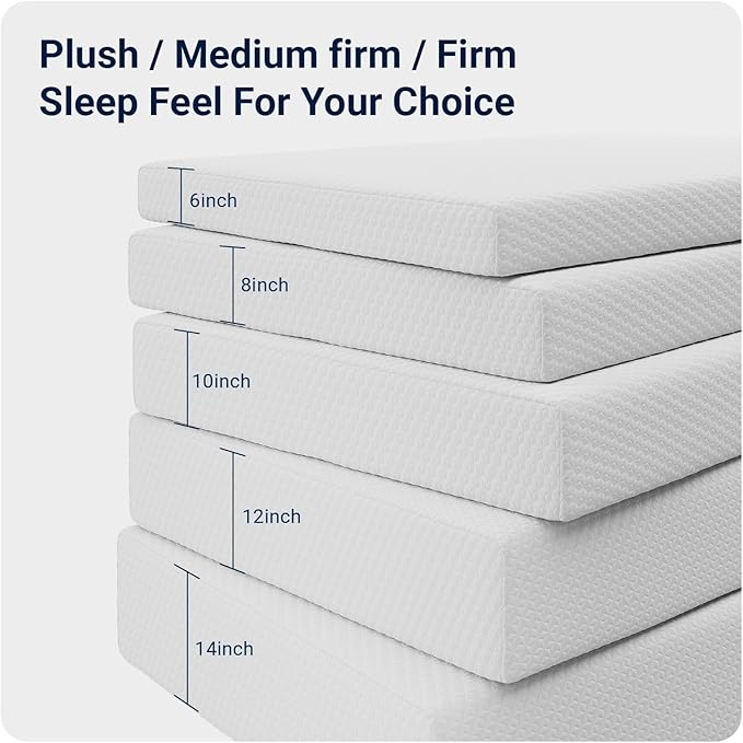 Avenco Twin Mattress 10 Inch, Memory Foam Twin Size Mattress in a Box for Comfort Sleep & Pressure Relief, CertiPUR-US Certified for Medium Firm Mattresses