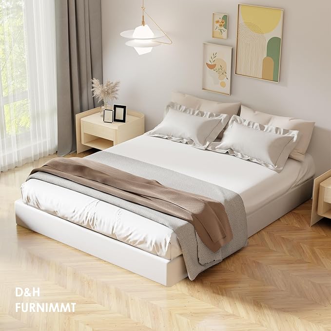 D&H FURNIMMT 7 Inch King Size Box Spring, Heavy Duty Metal Box Spring Bed Base with Fabric Cover, Mattress Foundation, Easy Assembly, Noise Free（King）