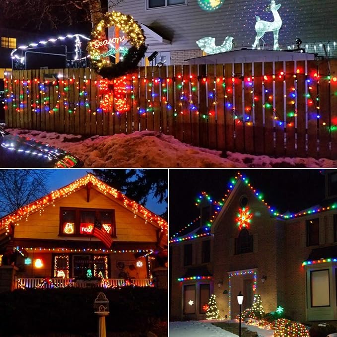 Brizled C5 Christmas Lights Multicolor, 33ft Mini 100 LED Christmas String Lights, 120V UL Certified Xmas Tree Lights Connectable Colored Xmas Light Indoor Outdoor for Tree Patio Roof Holiday Decor