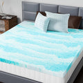 DUMOS Mattress Toppers Memory Foam Full, 2 Inch Thick Bed Topper Pad Cooling Gel Infused Soft Comfy Padding Breathable for Sleeper Sofa Couch RV Camper, CertiPUR-US Certified, Blue