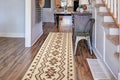 Custom Length Cut to Size Tribal Ethnic Southwestern Inspired Hallway Runner Rug, Non Slip Rubber Backed, 31 inch Wide X Customized Length, Aztec Beige, 31 inch X 10 feet