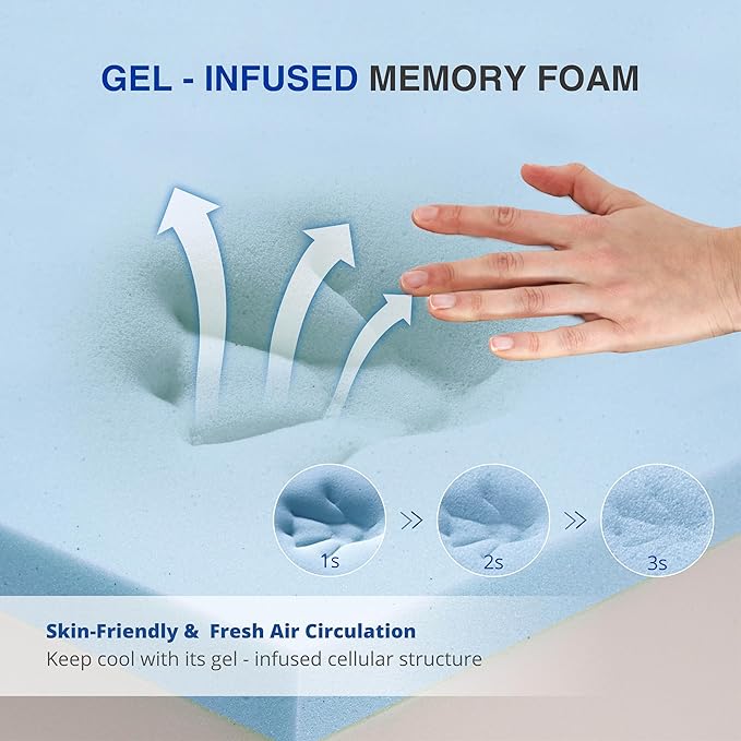 6 Inch TwinXL Size Mattress for Kids, Gel Cooling Memory Foam Mattress in A Box, Medium Firm Feel for Back Pain Relief, CertiPUR US Certified
