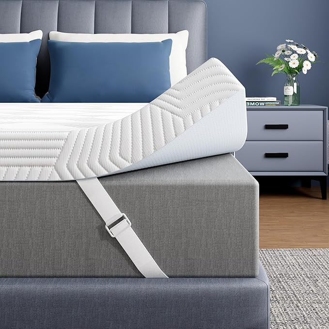 ELEMUSE 2 Inch Gel Memory Foam Mattress Topper Full Size Pressure-Relieving Mattress Topper for Back Pain,Non-Slip Design with Removable & Washable Cover, CertiPUR-US