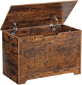 Storage Chest, Wooden Storage Bench with Flip-top Lid & Safety Hinge, Storing Trunk for Entryway, Living Room, Bedroom, Rustic Brown