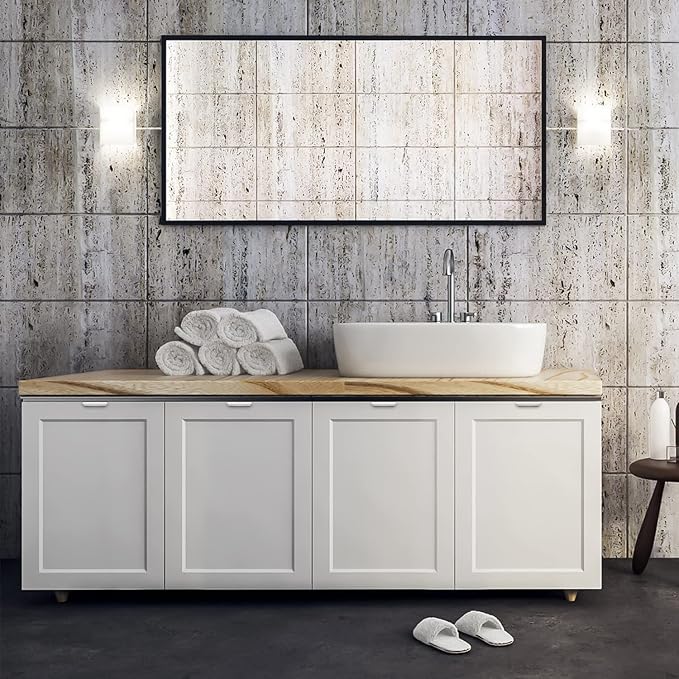 Ravinte Hardware 20 Pack Silver Cabinet Handles, 3.15 Inch (80mm) Finger Edge Pulls, 2-1/2 Inch Hole Center, Finger Pulls for Cabinets