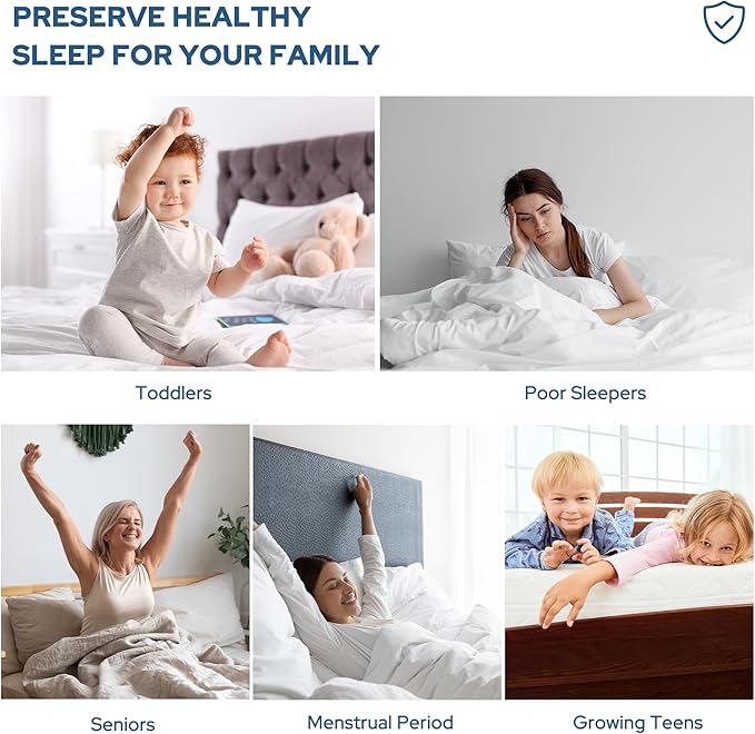 BEDLORE Waterproof Mattress Protector, Twin XL Size Mattress Pad with Deep Pocket Fitted Up to 6-15 inches, Soft Breathable Bed Mattress Cover for Bedroom, College Dorm (White)